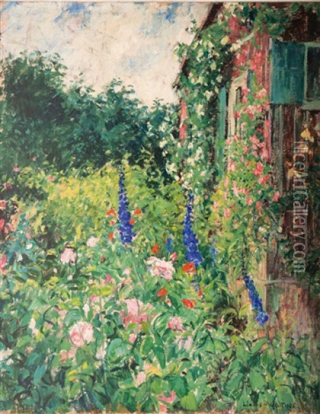 Blumengarten Oil Painting - Heinrich Linde-Walther