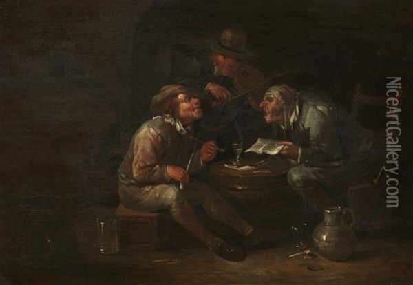 Peasants Making Merry Oil Painting - Egbert van Heemskerck the Elder