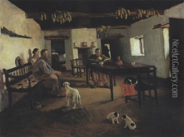 An Interior Of A Boer House Oil Painting - Frans David Oerder