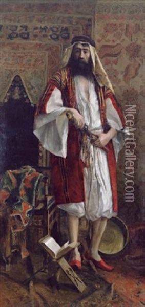 Portrait Of An Arab Nobleman Oil Painting - Rudolf Ernst