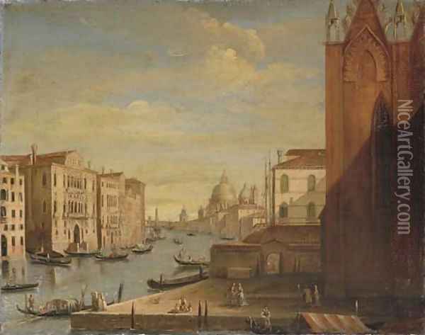 The Grand Canal, looking South-East, from Santa Maria dell Carita Oil Painting - Venetian School