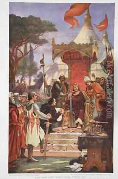 King John signs the Magna Carta Oil Painting - Ernest Normand
