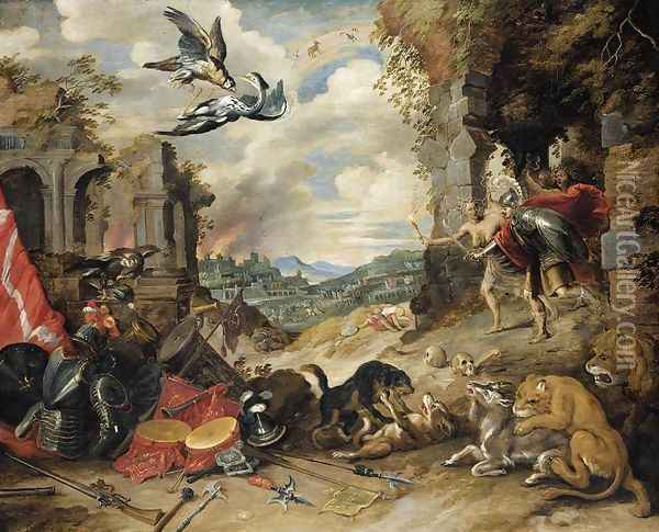 Allegory of War 1640s Oil Painting - Jan Brueghel the Younger