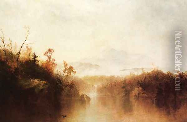 Mountain Lake Oil Painting - John Frederick Kensett