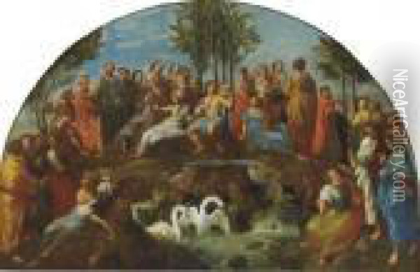 Apollo And The Muses On The Parnassus Oil Painting - Raphael (Raffaello Sanzio of Urbino)