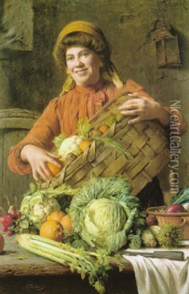 In The Pantry Oil Painting - Giovanni Sandrucci