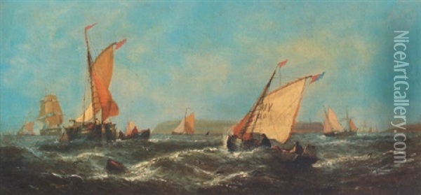 Off The Isle Of Sheppey Oil Painting - William Callcott Knell