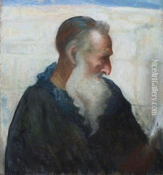 Le Rabbin Oil Painting - Nicolae Gropeano