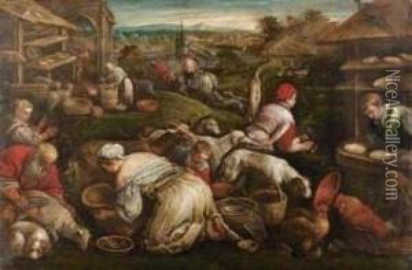 La Primavera - (il Mese Di Maggio) Oil Painting - Jacopo Bassano (Jacopo da Ponte)