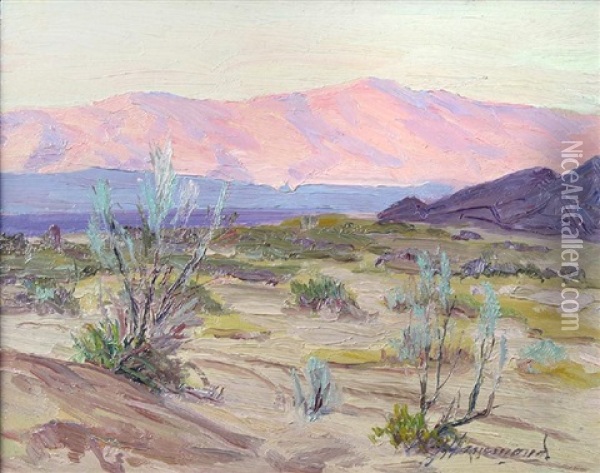 Sunset Glow, Palm Springs Oil Painting - Arthur J. Hammond