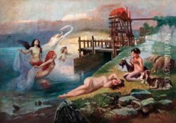 Scena Mitologica Oil Painting - Enrico Sorio