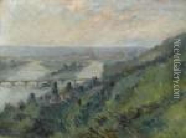 View Of Rouen. Oil Painting - Albert Lebourg