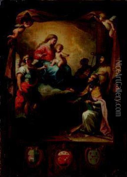 Madonna Con Il Bambino E Santi Oil Painting - Antonio Cavallucci