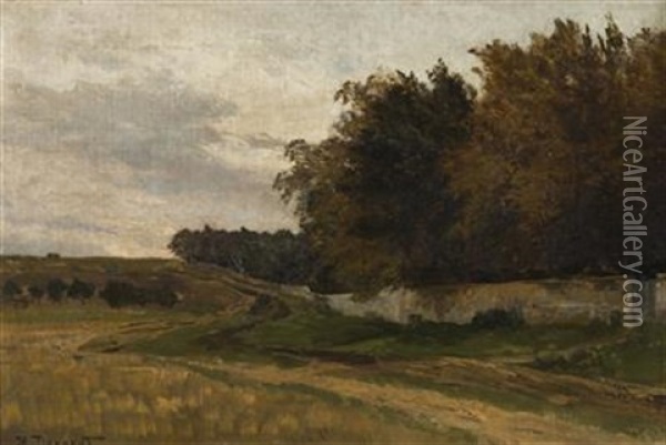 Field Behind The Game Preserve Oil Painting - Hugo Darnaut