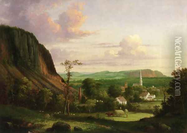 View of Westville Oil Painting - George Henry Durrie