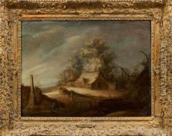 Paysage A L'auberge Et Au Puits Oil Painting - Pieter De Molijn