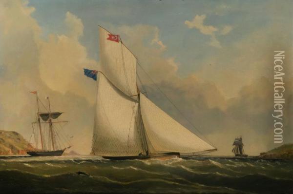 A Sailing Cutter Off The Scottish Coast Oil Painting - William Clark Of Greenock