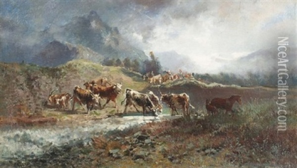 Paesaggio Alpino Oil Painting - Ambrogio Preda