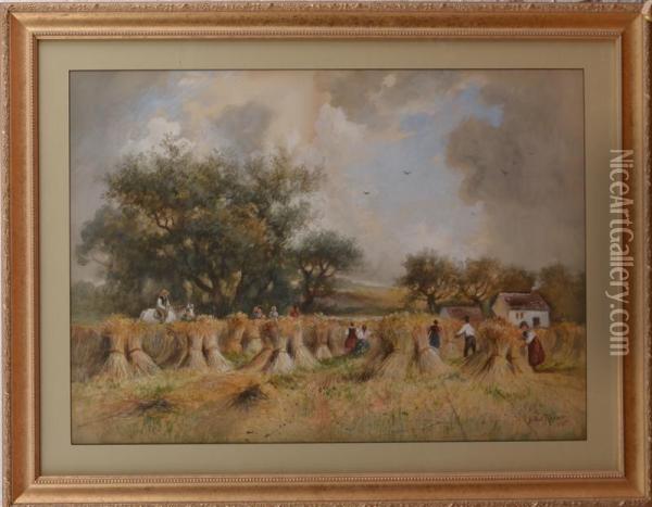 Harvest Scene Oil Painting - Arthur Raynor