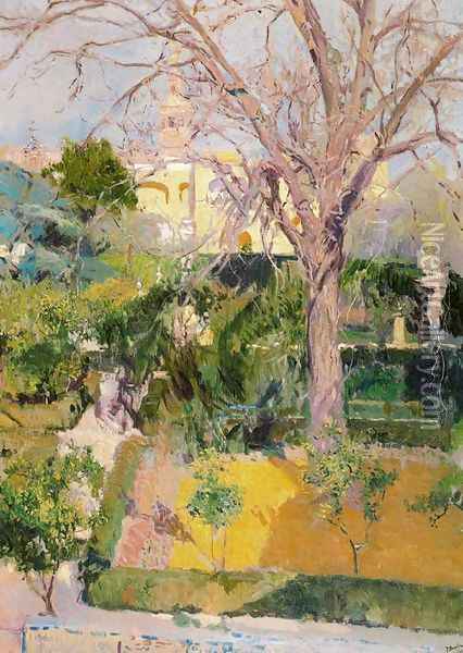 Gardens of the Alcazar in Seville Oil Painting - Joaquin Sorolla Y Bastida