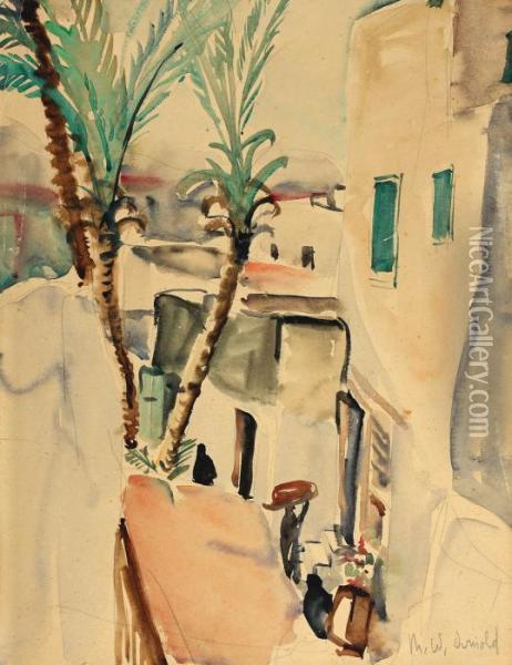 Syrian Neighbourhood Oil Painting - Arnold Max Wexler