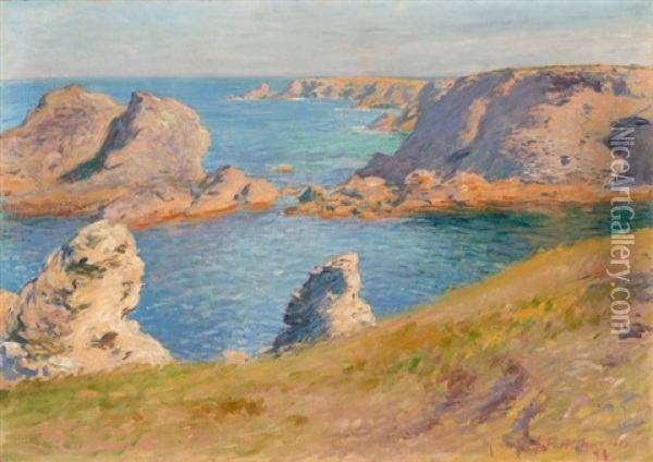 La Cote Sauvage, Belle-ile-en-mer Oil Painting - Jean Francis Auburtin