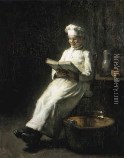 Le Petit Cuisinier Oil Painting - Joseph Bail
