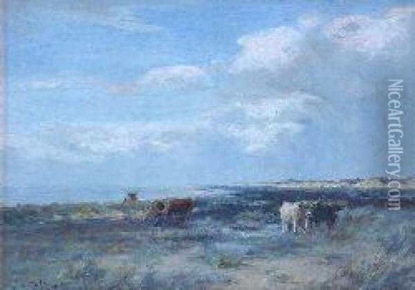 Cattle Amongst The Dunes Oil Painting - Joseph Milner