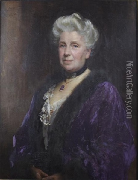 Portrait Of Lady Johnson-ferguson Of Springkell Oil Painting - Sir Samuel Luke Fildes