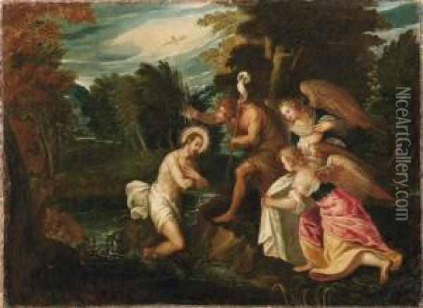 Battesimo Di Cristo Oil Painting - Lodovico Pozzoserrato (see Toeput, Lodewijk)