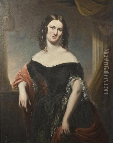 Portrait Of A Young Lady Standing Oil Painting - William Foy