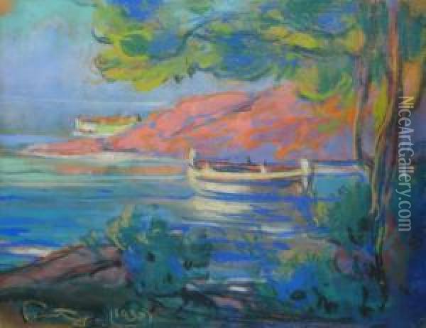 Barque Dans Une Calanque Oil Painting - Louis Fortuney