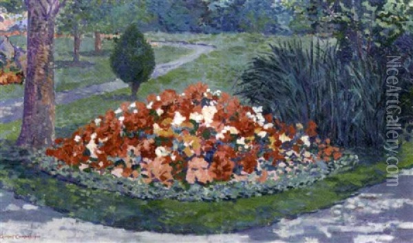 Le Parterre De Begonias Oil Painting - Gisbert Corneille Henri Paul Combaz