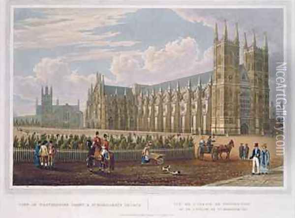 View of Westminster Abbey and St Margarets Church Oil Painting - Robert the Elder Havell
