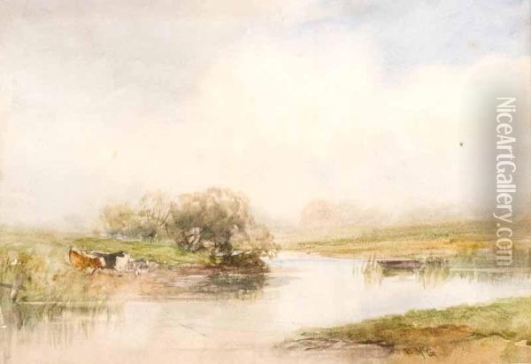 Cattle By The River Oil Painting - William Bingham McGuinness