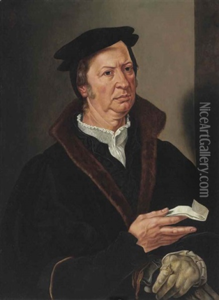 Portrait Of A Gentleman Oil Painting - Maerten Jacobsz van Heemskerck