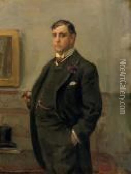 A Portrait Of Mr. H.j. Van Ogtrop (1866-1914) Oil Painting - Isaac Israels