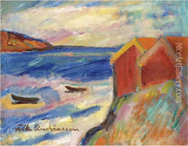 Vid Havsviken (by The Bay) Oil Painting - Folke Andreasson