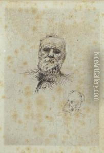 Victor Hugo, De Face (delteil 7) Oil Painting - Auguste Rodin