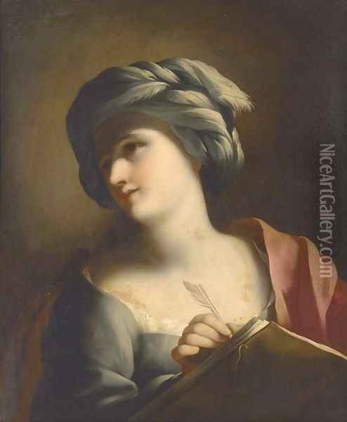 A Sibyl Oil Painting - Giovanni Francesco Romanelli