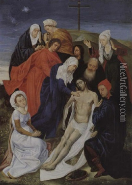 Die Beweinung Christi Nach Der Kreuzabnahme Oil Painting - Hugo Van Der Goes