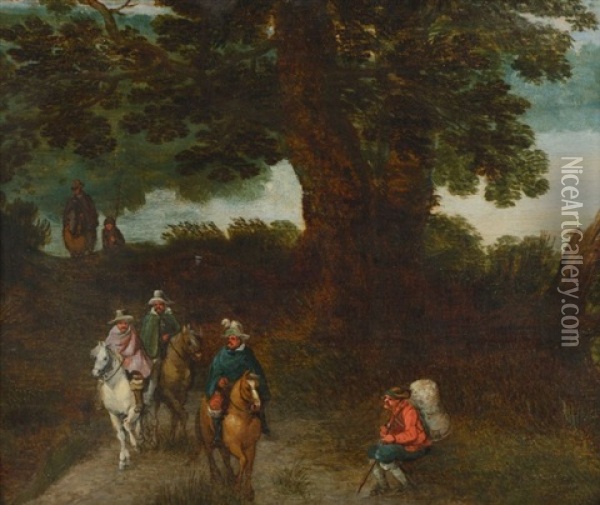 Cavaliers Dans Un Paysage Oil Painting - Theobald Michau