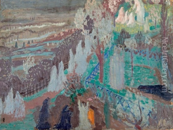 Matin De Paques En Mauve (esquisse Pour Noli Me Tangere) Oil Painting - Maurice Denis