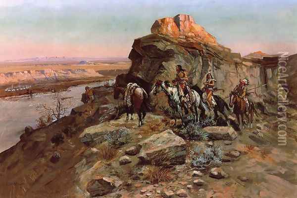 Planning the Attack Oil Painting - Charles Marion Russell