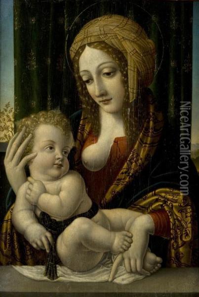 Madonna Con Bambino Oil Painting - Giovanni Antonio Boltraffio