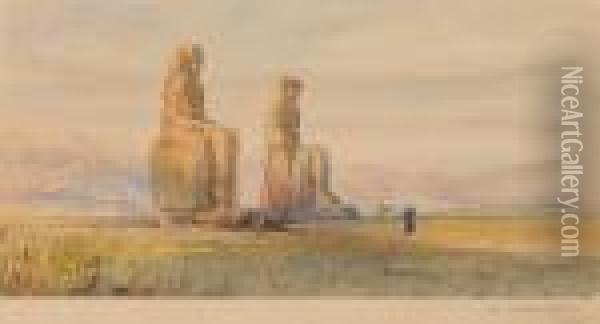 The Colossi Of Memnon, Thebes Oil Painting - Frank Dillon