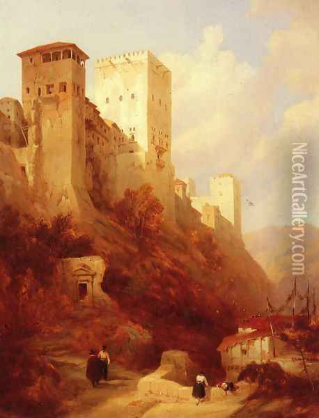 Tower Of Comaris, Alhambra, Granada Oil Painting - David Roberts