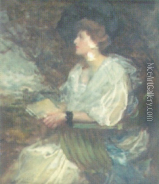 Portrait Of The Honourable Mrs. Godfrey Williams Oil Painting - John Seymour Lucas