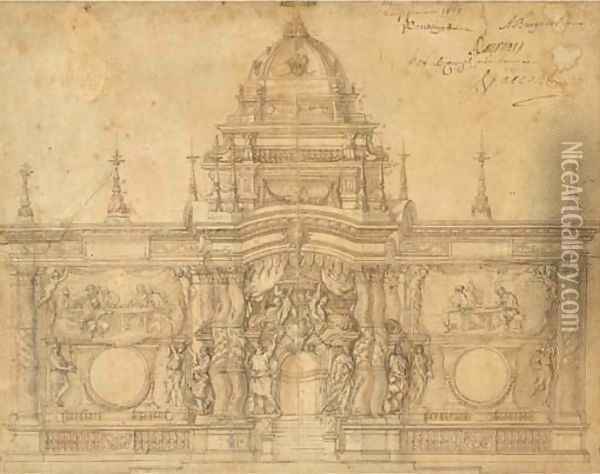 A design for a tabernacle for the Chapel of The Blessed Sacrament in the Cathedral at Toulon Oil Painting - Pierre Puget