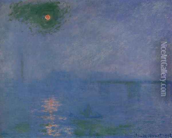 Charing Cross Bridge, Fog on the Themes Oil Painting - Claude Oscar Monet